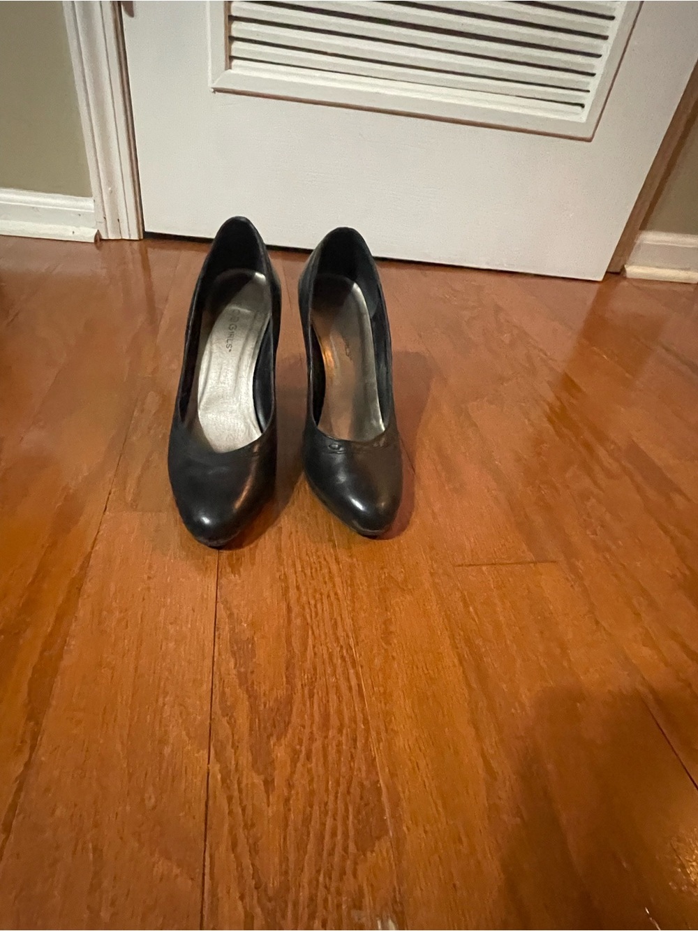 BCBGirls Black Leather Pointed Toe High Heel Pumps